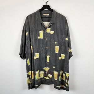Tommy Bahama Silk Button Down Pineapples Cocktails Hawaii Vacation Cruise Sz Xxl